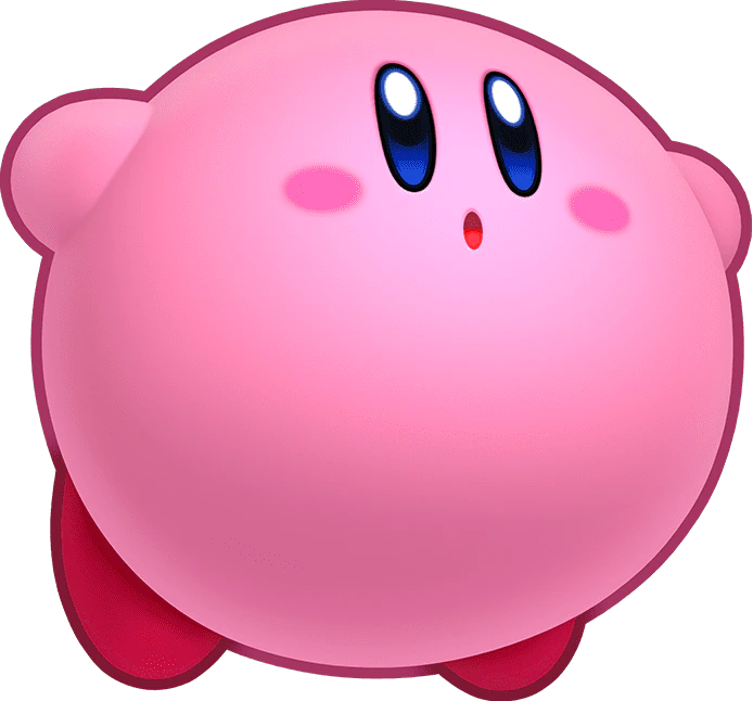 Round Kirby floating gently